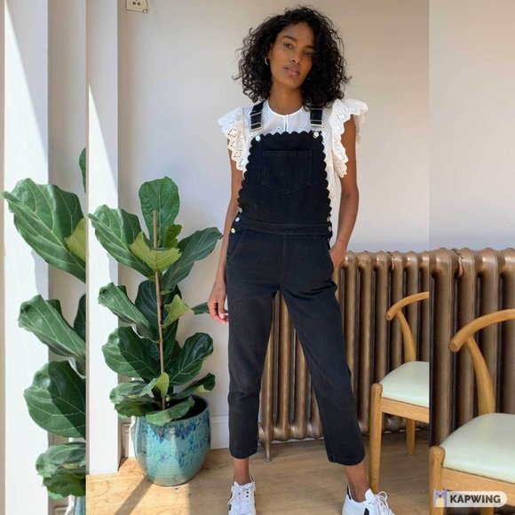 WYSE london Pants - NWT WYSE London Scarlett Scallop Dungarees Overall